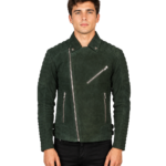 Armand Green Suede Biker Jacket