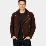 Armand Mocha Suede Biker Jacket