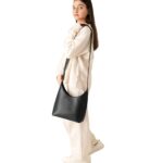 The Stefani Black Leather Hobo Bag