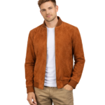Blain Brown Suede Bomber Jacket