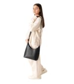 The Stefani Black Leather Hobo Bag