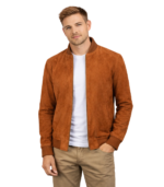 Blain Brown Suede Bomber Jacket