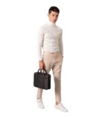 The Captain Black Leather Briefcase