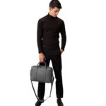 The Captain Grey Leather Briefcase