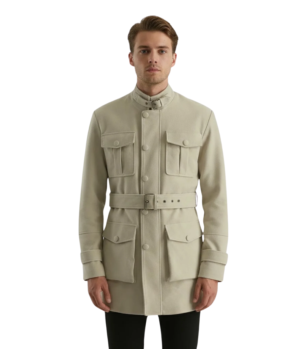 1 Dolf Off-White Suede Jacket - Image 1