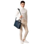 The Captain Midnight Blue Leather Briefcase