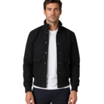 Eaton Black Suede Bomber Jacket