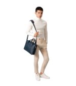 The Captain Midnight Blue Leather Briefcase