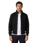 Eaton Black Suede Bomber Jacket