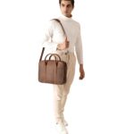 The Captain Vintage Distressed Brown Leather Briefcase