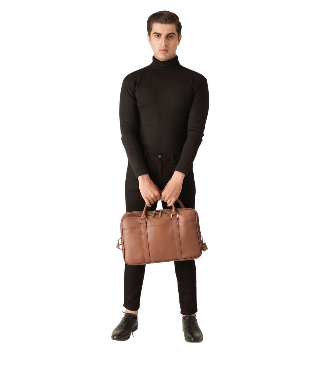 1 The Preston Brown Leather Briefcase - Image 1