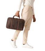 The Preston Vintage Distressed Brown Leather Briefcase
