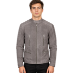 Damian Grey Suede Biker Jacket