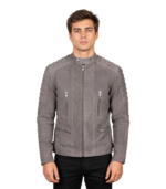 Damian Grey Suede Biker Jacket