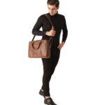 The Preston Vintage Tan Leather Briefcase