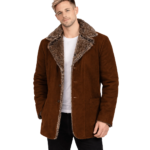 Furlong Brown Suede Leather Coat