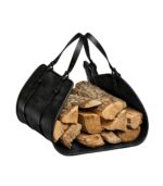 Handcrafted Cowhide Leather Firewood Carrier