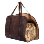Leather Firewood Carrier with Adjustable Handles - Arvid