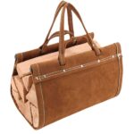 Premium Suede Leather Firewood Log Carrier