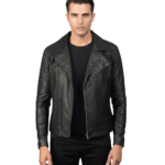 Danny Quilted Black Leather Biker Jacket