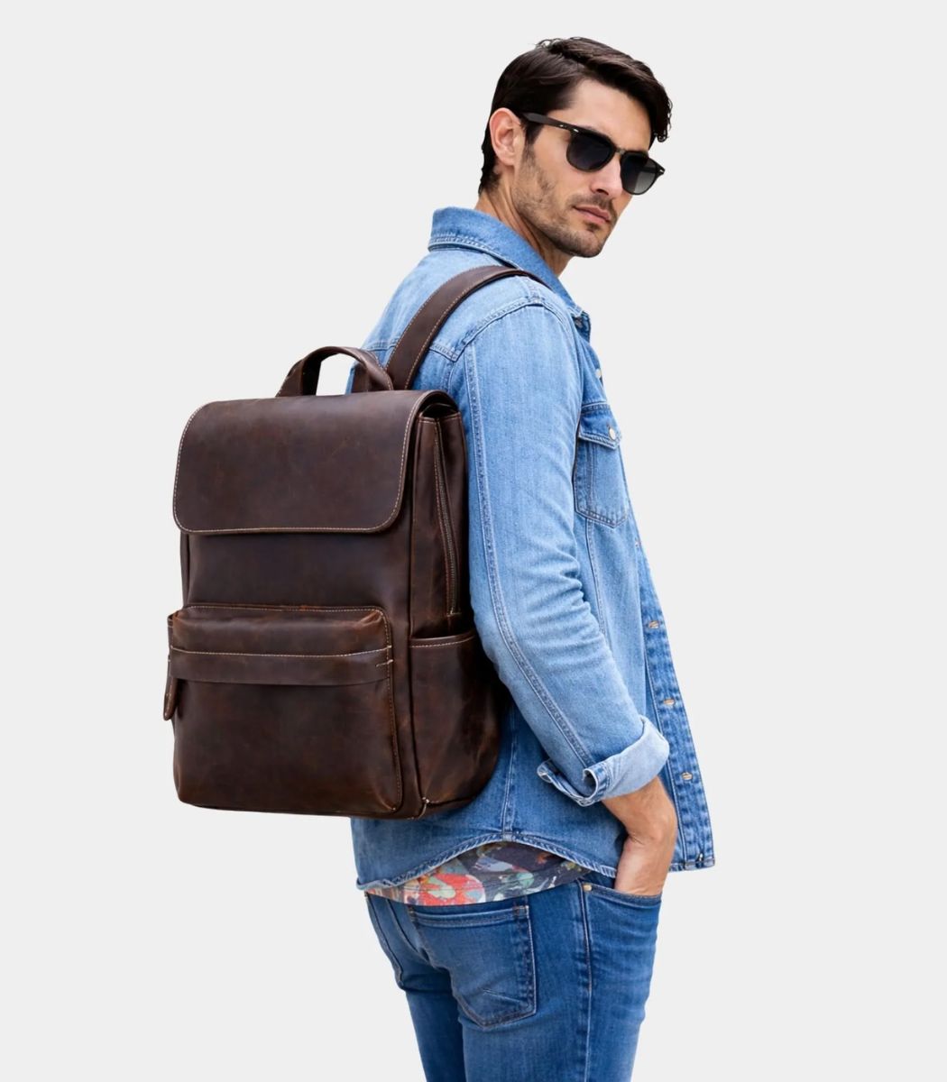 1 The Helka Backpack Genuine Vintage Leather Backpack - Image 1