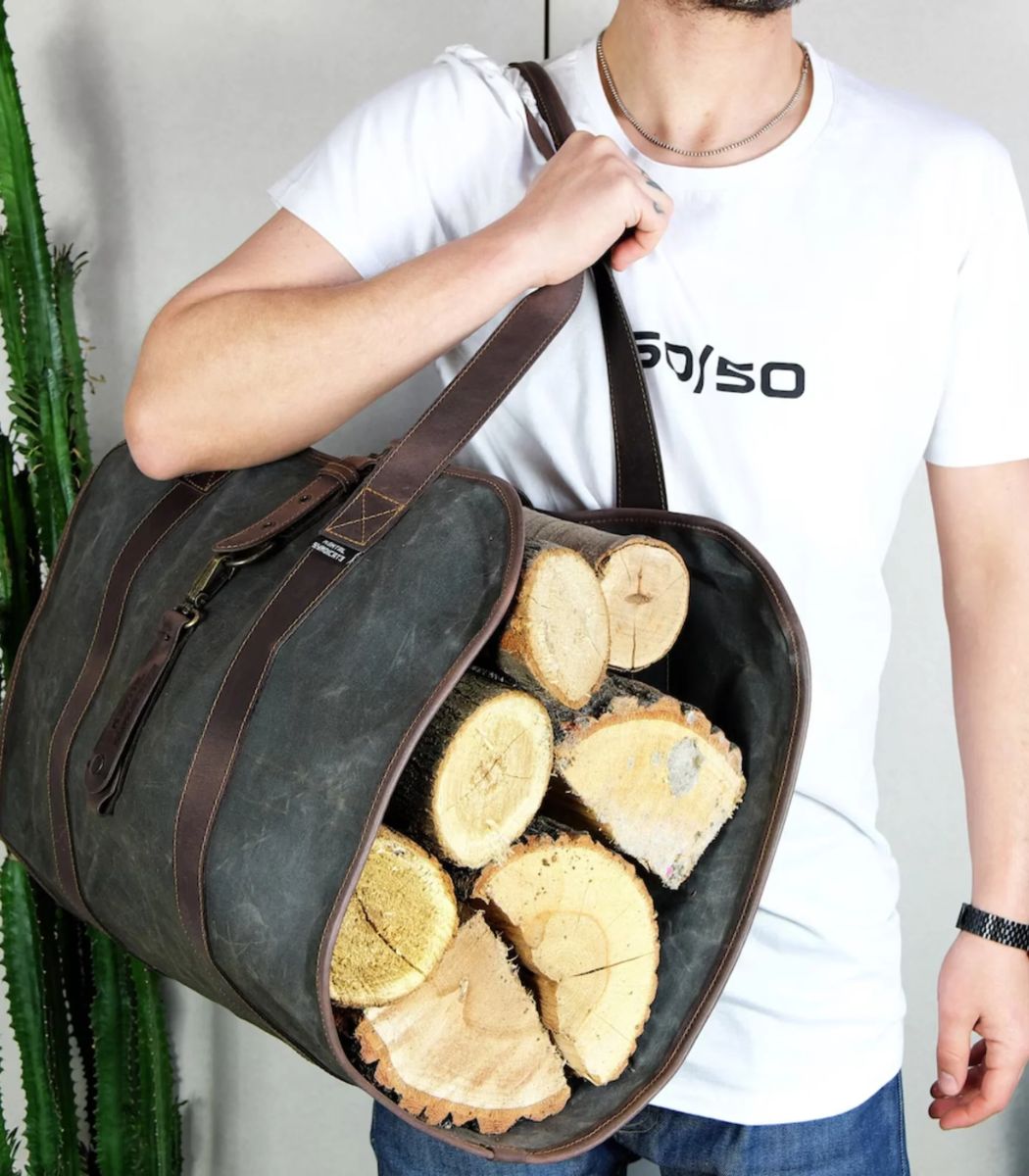 1 Waxed Canvas Wood Carrier - Orvar - Image 1