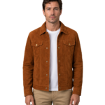 Stallon Brown Suede Trucker Jacket