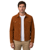 Stallon Brown Suede Trucker Jacket