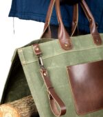Leather and Waxed Canvas Firewood Carrier