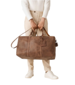Vintage Tan Brown Leather Duffle Bag - Darri - Image 10