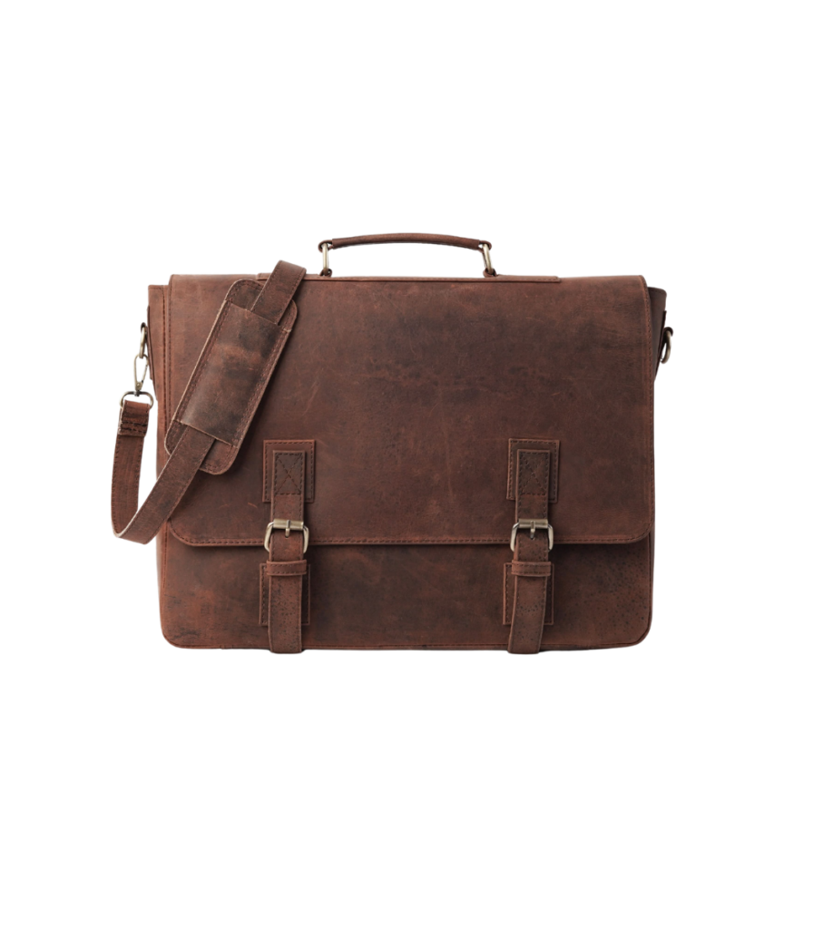Vintage Distressed Brown Leather Messenger Bag – Leif
