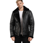 Francis B-3 Black Leather Bomber Jacket