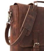 The Cristoph Vintage Distressed Brown Leather Messenger Bag - Image 6