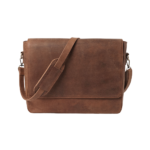 Vintage Tan Brown Leather Messenger Bag - Eirik
