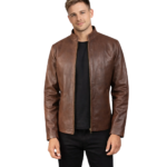 Alex Brown Leather Biker Jacket