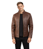 Alex Brown Leather Biker Jacket