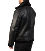 Francis B-3 Black Leather Bomber Jacket - Image 4