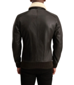 Airin G-1 Brown & Cream Leather Bomber Jacket - Image 2