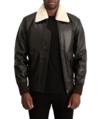 Airin G-1 Brown & Cream Leather Bomber Jacket - Image 3