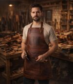 The Bristol Dark Brown Full Grain Leather Apron - Image 2