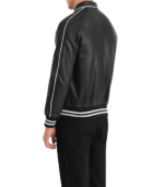 Cooper Black Leather Varsity Jacket - Image 2