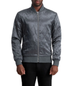 Danson Quilted Grey Varsity Jacket - Image 2