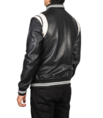 Dantee Black Leather Varsity Jacket - Image 2