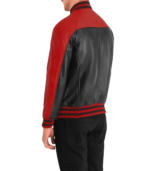 Terrance Black & Red Leather Varsity Jacket - Image 2