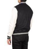 Vaxton Black & White Hybrid Varsity Jacket - Image 3