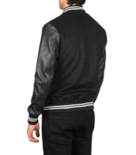 Vaxton Black Striped Hybrid Varsity Jacket - Image 2