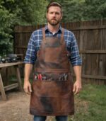 The Devon Brown Full Grain Leather Crossbody Apron - Image 2