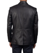 Men's Black Leather Blazer – Arne - Image 2