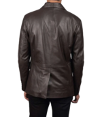 Men's Daron Brown Leather Blazer - Image 2