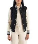 Savant Black & White Hybrid Varsity Jacket - Image 2